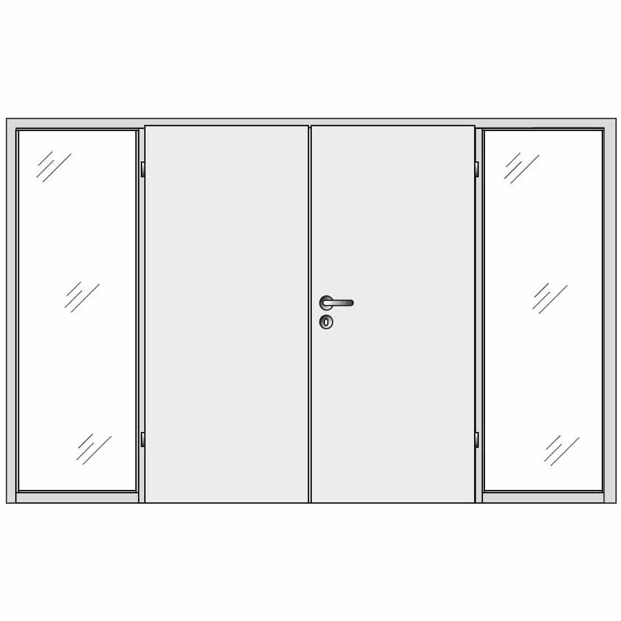 Double doors with double side panels